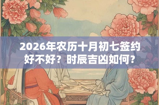 2026年农历十月初七签约好不好?时辰吉凶如何? 2026年农历十月初七签约好不好?时辰吉凶如何?