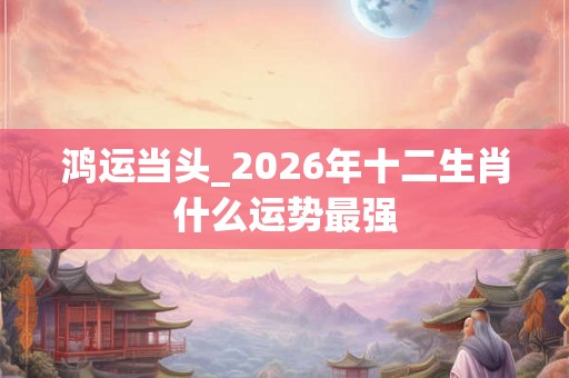鸿运当头_2026年十二生肖什么运势最强 鸿运当头_2026年十二生肖什么运势最强