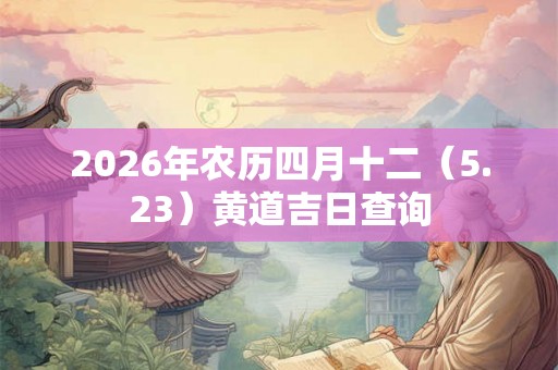 2026年农历四月十二（5.23）黄道吉日查询