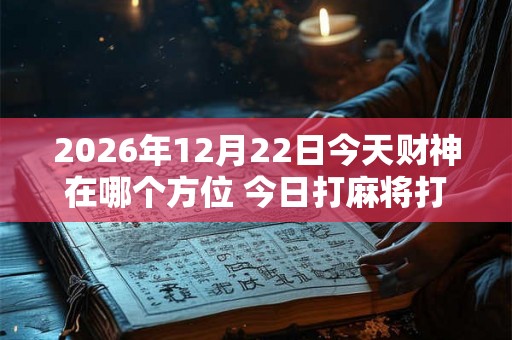 2026年12月22日今天财神在哪个方位 今日打麻将打牌财运方位