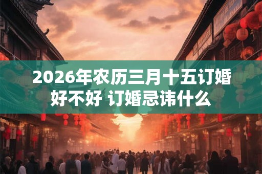 2026年农历三月十五订婚好不好 订婚忌讳什么