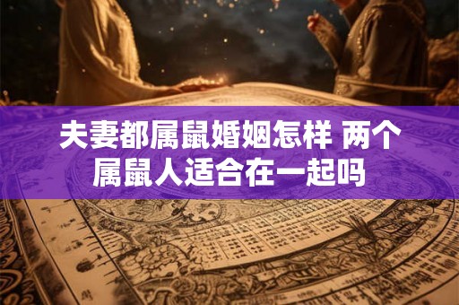 夫妻都属鼠婚姻怎样 两个属鼠人适合在一起吗