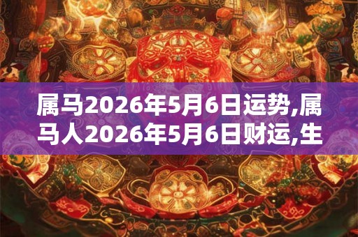 属马2026年5月6日运势,属马人2026年5月6日财运,生肖马2026年5月6日运势
