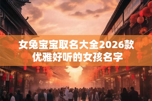 女兔宝宝取名大全2026款 优雅好听的女孩名字