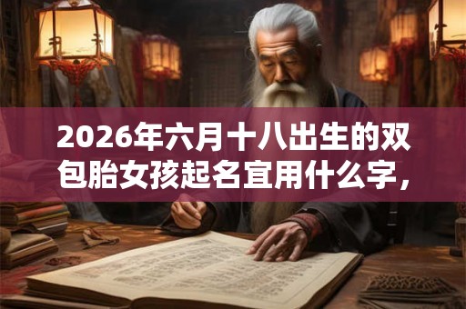 2026年六月十八出生的双包胎女孩起名宜用什么字，五行属什么吧