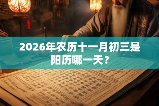 2026年农历十一月初三是阳历哪一天？