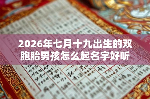 2026年七月十九出生的双胞胎男孩怎么起名字好听