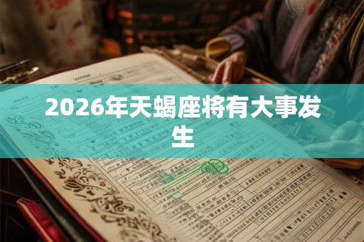 2026年天蝎座将有大事发生