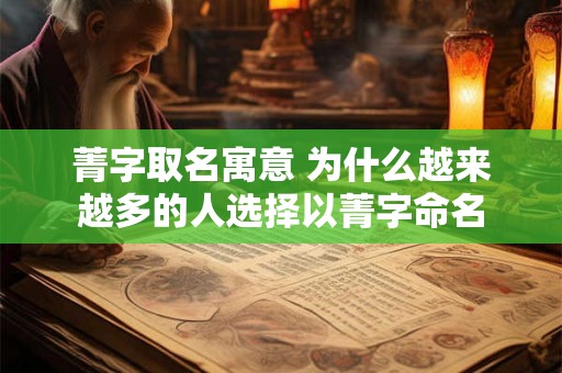 菁字取名寓意 为什么越来越多的人选择以菁字命名