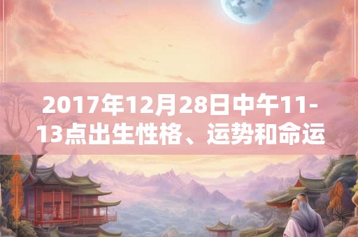 2017年12月28日中午11-13点出生性格、运势和命运 2017年12月28日中午11-13点出生性格、运势和命运