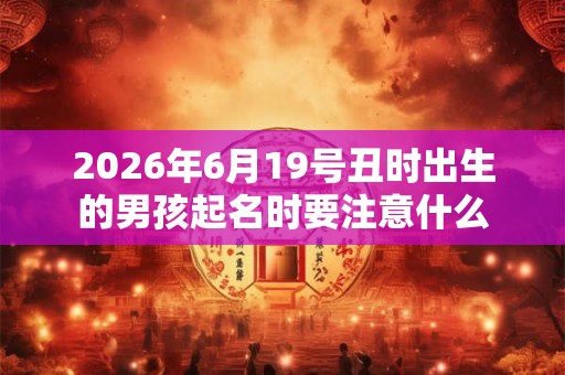 2026年6月19号丑时出生的男孩起名时要注意什么