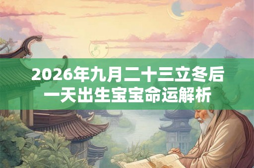 2026年九月二十三立冬后一天出生宝宝命运解析
