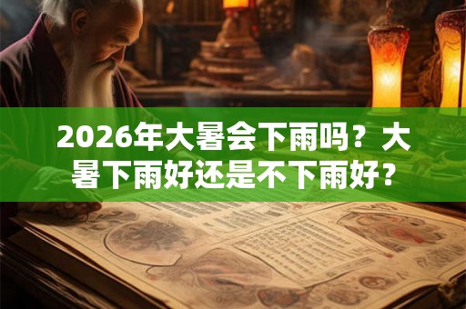 2026年大暑会下雨吗？大暑下雨好还是不下雨好？
