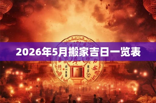 2026年5月搬家吉日一览表