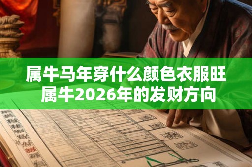 属牛马年穿什么颜色衣服旺 属牛2026年的发财方向