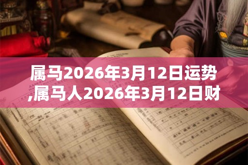 属马2026年3月12日运势,属马人2026年3月12日财运,生肖马2026年3月12日运势
