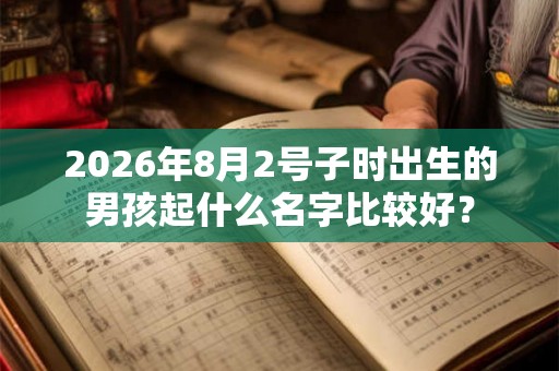 2026年8月2号子时出生的男孩起什么名字比较好？