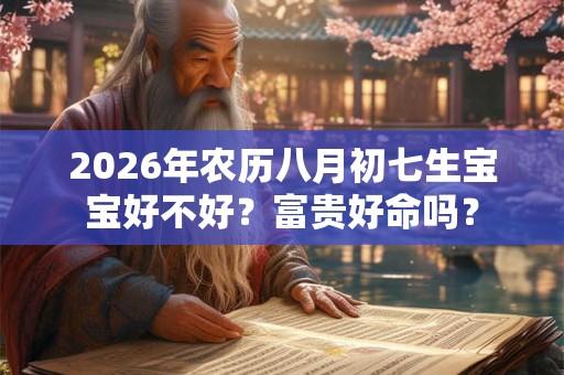 2026年农历八月初七生宝宝好不好？富贵好命吗？
