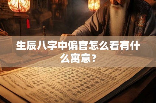 生辰八字中偏官怎么看有什么寓意？