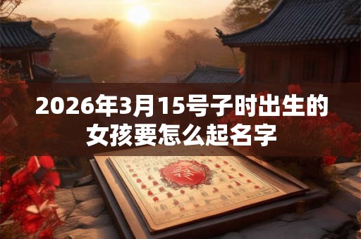 2026年3月15号子时出生的女孩要怎么起名字 2026年3月15号子时出生的女孩要怎么起名字