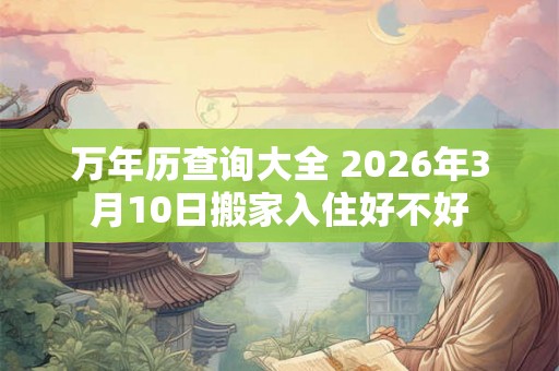 万年历查询大全 2026年3月10日搬家入住好不好
