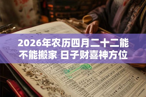 2026年农历四月二十二能不能搬家 日子财喜神方位