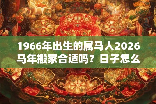 1966年出生的属马人2026马年搬家合适吗？日子怎么选？