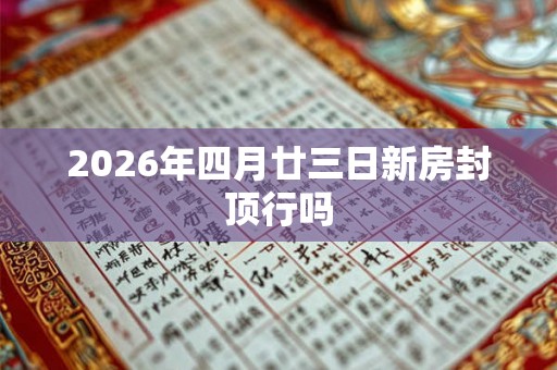 2026年四月廿三日新房封顶行吗