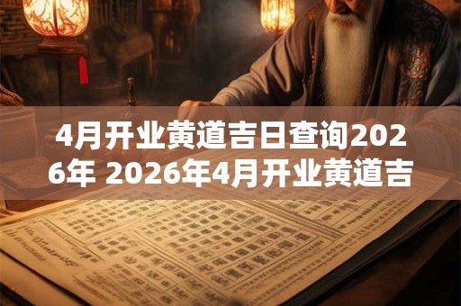 4月开业黄道吉日查询2026年 2026年4月开业黄道吉日查询