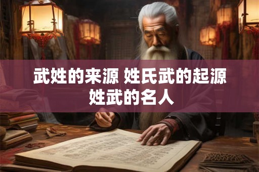 武姓的来源 姓氏武的起源 姓武的名人