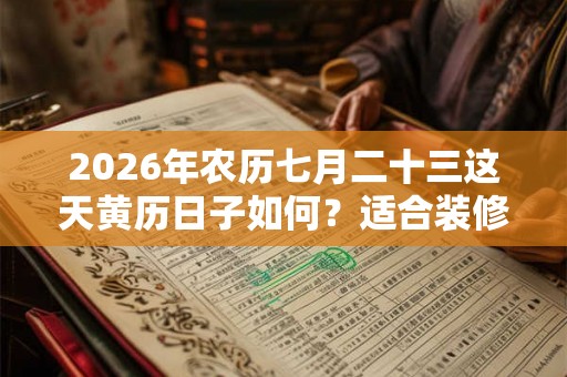 2026年农历七月二十三这天黄历日子如何？适合装修动土吗？