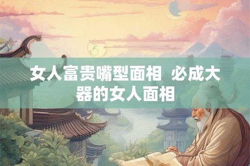 女人富贵嘴型面相 必成大器的女人面相 女人富贵嘴型面相 必成大器的女人面相