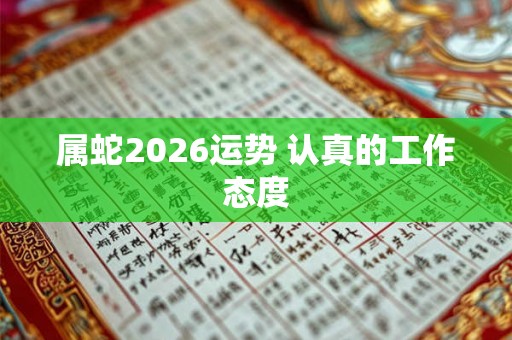 属蛇2026运势 认真的工作态度