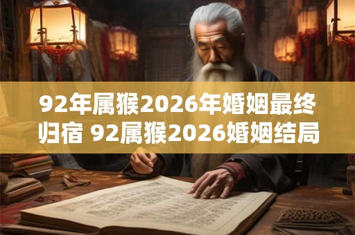 92年属猴2026年婚姻最终归宿 92属猴2026婚姻结局如何