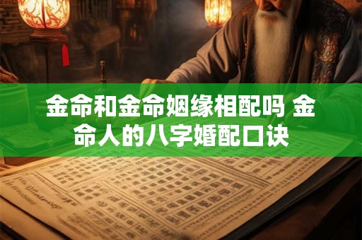 金命和金命姻缘相配吗 金命人的八字婚配口诀