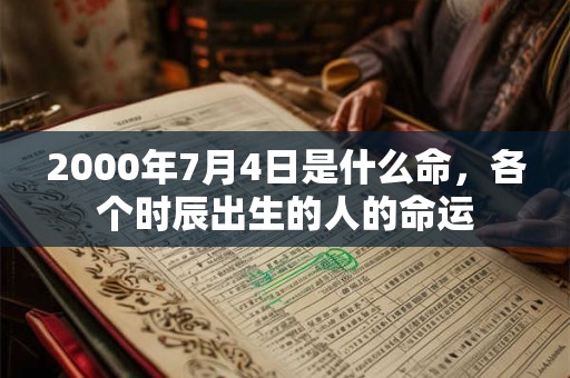 2000年7月4日是什么命,各个时辰出生的人的命运 2000年7月4日是什么命,各个时辰出生的人的命运