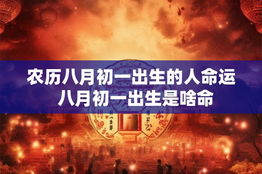 农历八月初一出生的人命运  八月初一出生是啥命