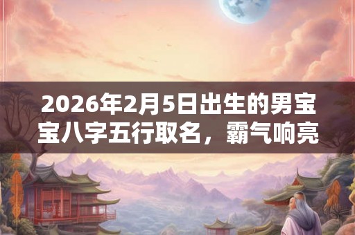 2026年2月5日出生的男宝宝八字五行取名，霸气响亮的名字大全