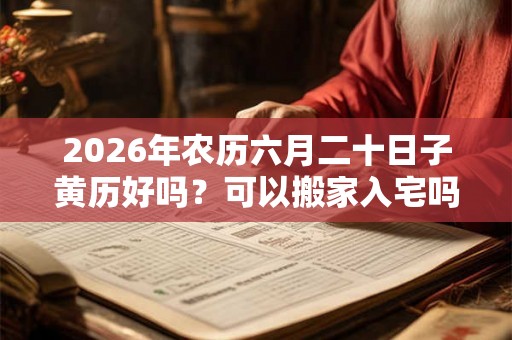 2026年农历六月二十日子黄历好吗？可以搬家入宅吗？
