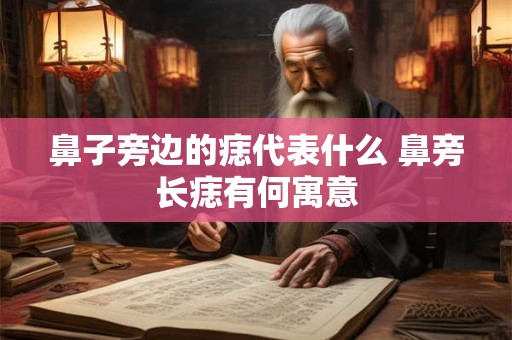 鼻子旁边的痣代表什么 鼻旁长痣有何寓意