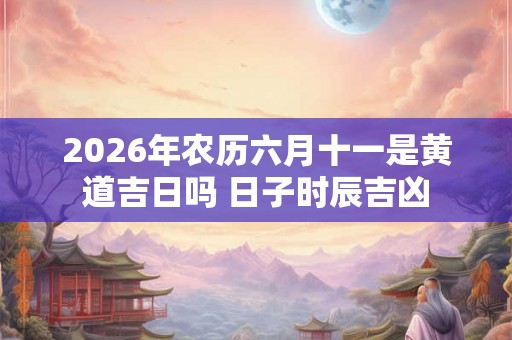 2026年农历六月十一是黄道吉日吗 日子时辰吉凶