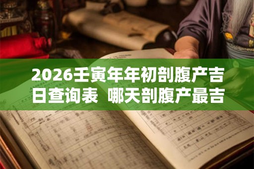 2026壬寅年年初剖腹产吉日查询表  哪天剖腹产最吉利