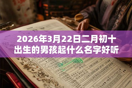 2026年3月22日二月初十出生的男孩起什么名字好听
