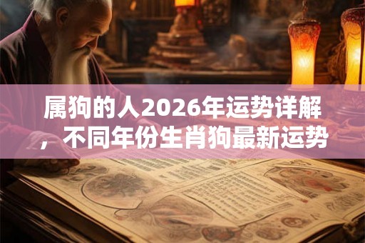 属狗的人2026年运势详解，不同年份生肖狗最新运势大全