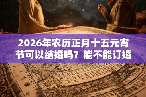 2026年农历正月十五元宵节可以结婚吗？能不能订婚？