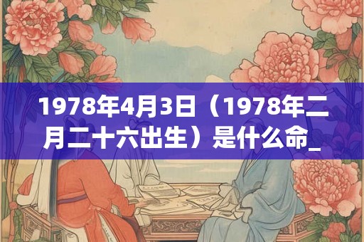 1978年4月3日（1978年二月二十六出生）是什么命_命运如何