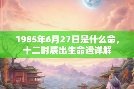 1985年6月27日是什么命，十二时辰出生命运详解