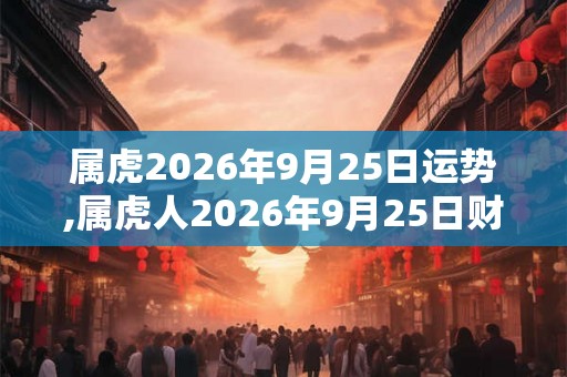 属虎2026年9月25日运势,属虎人2026年9月25日财运,生肖虎2026年9月25日运势 属虎2026年9月25日运势,属虎人2026年9月25日财运,生肖虎2026年9月25日运势