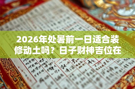 2026年处暑前一日适合装修动土吗？日子财神吉位在哪个位置？