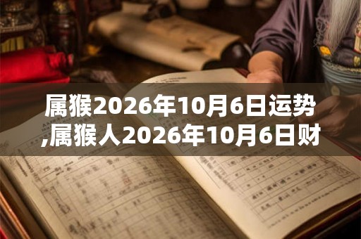 属猴2026年10月6日运势,属猴人2026年10月6日财运,生肖猴2026年10月6日运势 属猴2026年10月6日运势,属猴人2026年10月6日财运,生肖猴2026年10月6日运势
